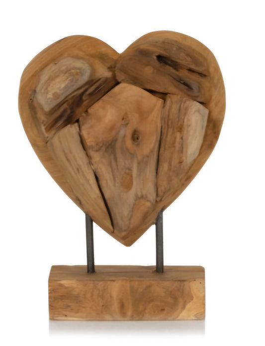 Décoration bois coeur 27x20cm