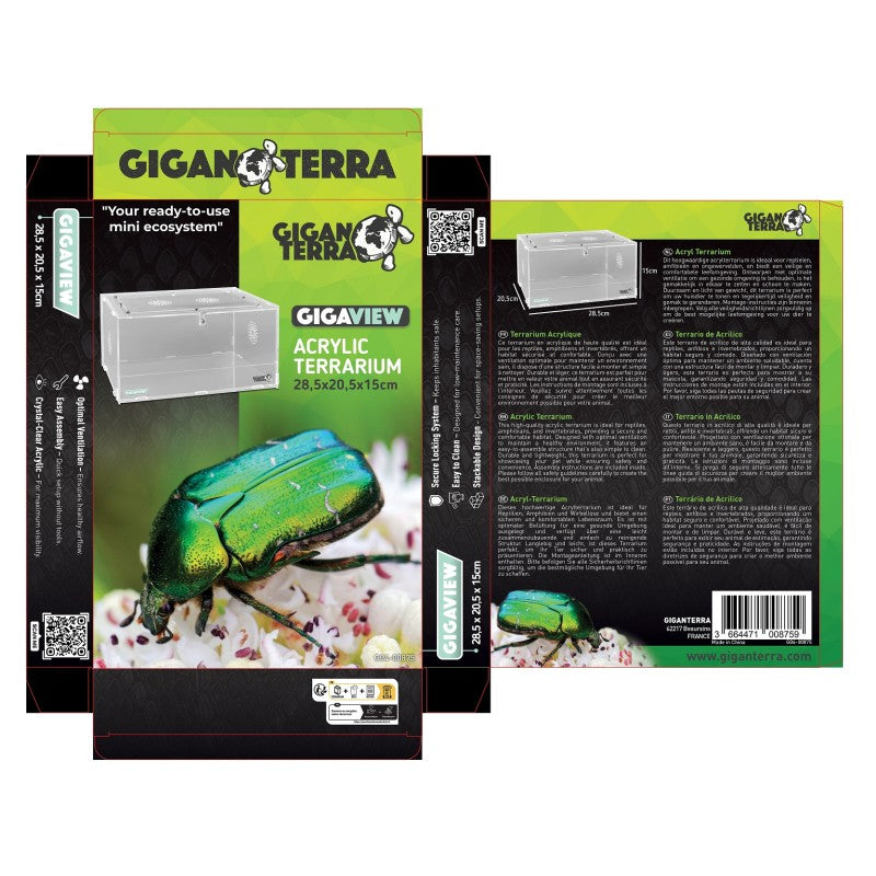 Terrarium acrylique 28,5×20,5×15cm